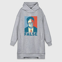 Женское худи-платье Dwight false - офис, цвет: меланж