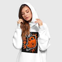 Женское худи-платье Человек-бензопила Почита, цвет: белый — фото 2