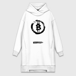 Женская толстовка-платье Биткоин - криптовалюта символ