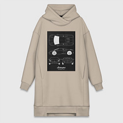 Женская толстовка-платье Lamborghini гоночный