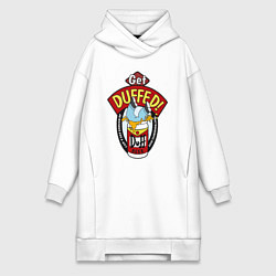 Женское худи-платье Duff beer with Homer, цвет: белый