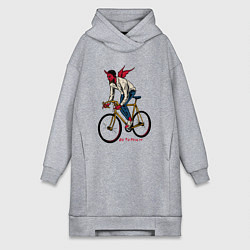 Женская толстовка-платье Демон велосипедист