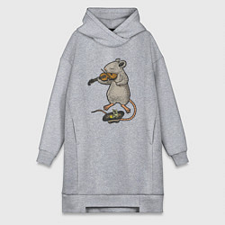 Женская толстовка-платье Мышонок скрипач