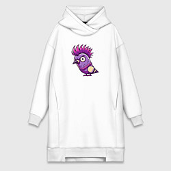Женская толстовка-платье Голубь панк с ирокезом