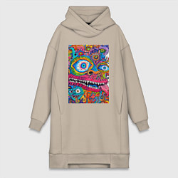Женская толстовка-платье Психоделический монстр