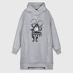 Женская толстовка-платье Таракан барабанщик