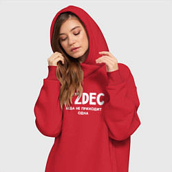 Женское худи-платье Pizdec беда не приходит одна, цвет: красный — фото 2