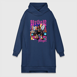 Женская толстовка-платье Городская девушка ангел в стиле хип-хоп