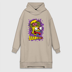 Женская толстовка-платье Симпсон - Взрыв мозга от доната и крик