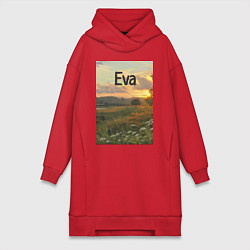 Женское худи-платье Eva поле золотое, цвет: красный
