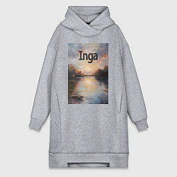 Женское худи-платье Inga озеро, цвет: меланж