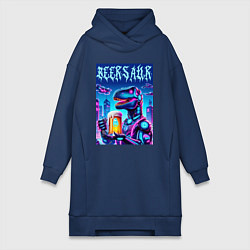 Женская толстовка-платье Кибер пивозавр из будущего - нейроарт