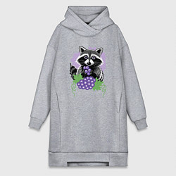 Женская толстовка-платье Енот и виноград