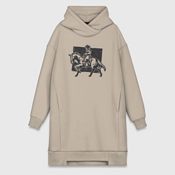 Женская толстовка-платье Ковбойша на лошади