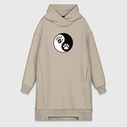 Женская толстовка-платье Инь ян символ квадробика