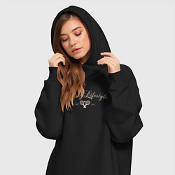 Женское худи-платье Sporty lifestyle бежевый для тенниса, цвет: черный — фото 2