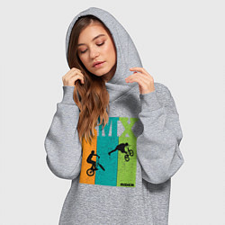 Женское худи-платье BMX велосипед, цвет: меланж — фото 2