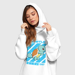 Женское худи-платье Покемоны Сквиртл Squirtle, цвет: белый — фото 2