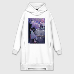 Женская толстовка-платье Клинок рассекающий демонов Гию Томиока