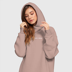 Женское худи-платье Слово женщины - загон, цвет: пыльно-розовый — фото 2