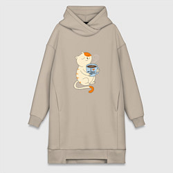 Женская толстовка-платье Кошачье чаепитие