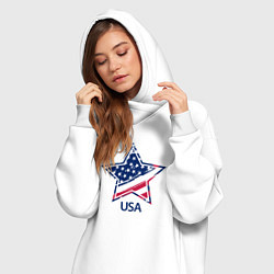 Женское худи-платье Star - USA, цвет: белый — фото 2