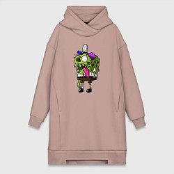 Женская толстовка-платье Спанч Боб - зомби