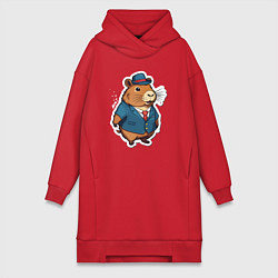 Женская толстовка-платье Капибара деловая