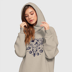 Женское худи-платье Space deer, цвет: миндальный — фото 2