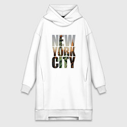 Женское худи-платье New York city big room, цвет: белый