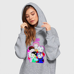 Женское худи-платье Big bang в аниме стиле, цвет: меланж — фото 2