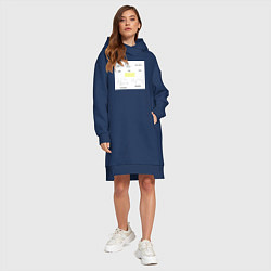 Женское худи-платье Big bang подписи участников, цвет: тёмно-синий — фото 2