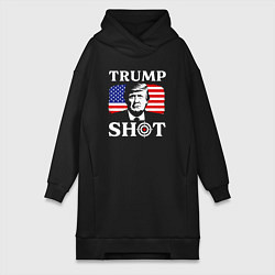 Женское худи-платье Trump shot, цвет: черный