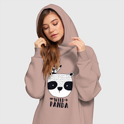 Женское худи-платье Wild panda, цвет: пыльно-розовый — фото 2