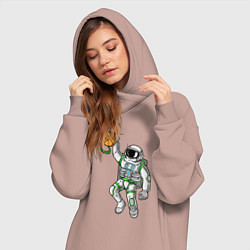 Женское худи-платье Космический баскет, цвет: пыльно-розовый — фото 2