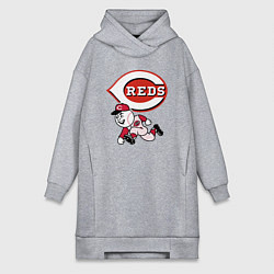 Женское худи-платье Cincinnati reds baseball team - talisman, цвет: меланж