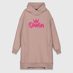 Женское худи-платье Pink queen, цвет: пыльно-розовый