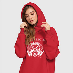 Женское худи-платье Architects rock dog, цвет: красный — фото 2