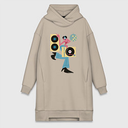 Женская толстовка-платье Профессия диджей