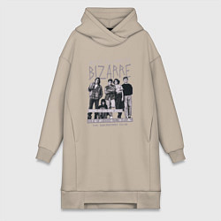 Женская толстовка-платье Клуб Завтрак с цитатой черно-белый