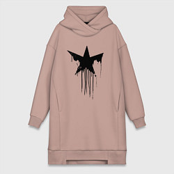 Женская толстовка-платье Black blot star - minimalism