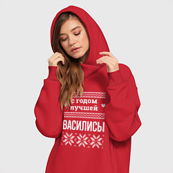 Женское худи-платье С годом Василисы, цвет: красный — фото 2