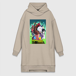 Женская толстовка-платье Киберпанк все