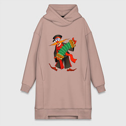 Женская толстовка-платье Мужичок усатый