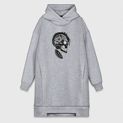 Женская толстовка-платье Punks skulls