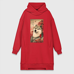 Женская толстовка-платье Doge meme - japan style