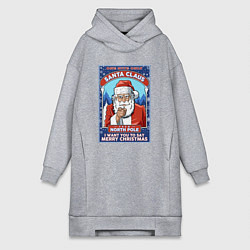 Женская толстовка-платье Santa Claus north pole