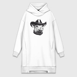 Женская толстовка-платье Ковбой свинья