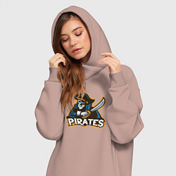 Женское худи-платье Команда пиратов, цвет: пыльно-розовый — фото 2