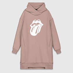 Женская толстовка-платье Rolling Stones - white logo